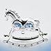 CHRISTENING BABY BOY GIFT SILVER PLATED ROCKING HORSE WITH SWAROVSKI ELEMENTS