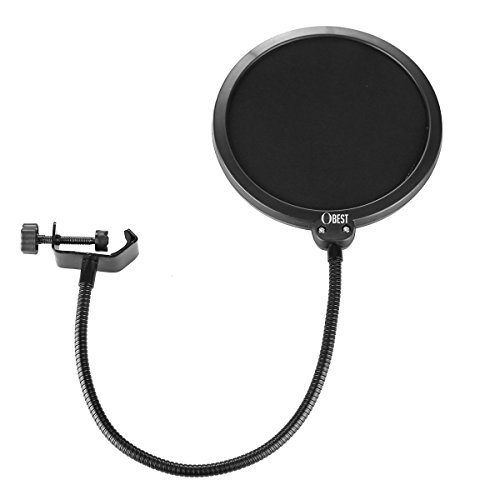 OBEST 6 Pulgadas 360° Flexible Filtro Antiviento y Anti-pop para Mic