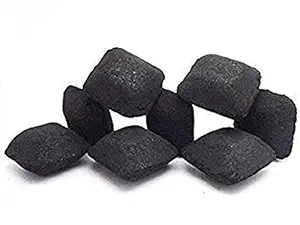 Elysian Coconut Shell Charcoal Coal for Barbeque Eco-Friendly Charcoal BBQ - Long-Lasting, Low Smoke, Odorless Briquettes Use in Outdoor 100% Natural & Eco-Friendly (Pack of 1 kg)