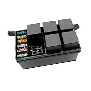 Anself Fuse Box Auto 6 Relay Block Holders 5 Road Fit for Car Truck Marine Boat ATV Insurance