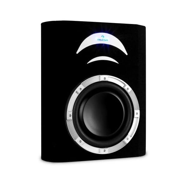 auna Auto Subwoofer Flach Basskiste Schwarz