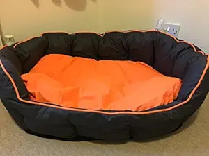 slatters be royal store Round Shape Reversable Dual Black Orange Color Ultra Soft Ethnic Designer Velvet Bed for Dog/Cat (Export Quality) Size : X-Large