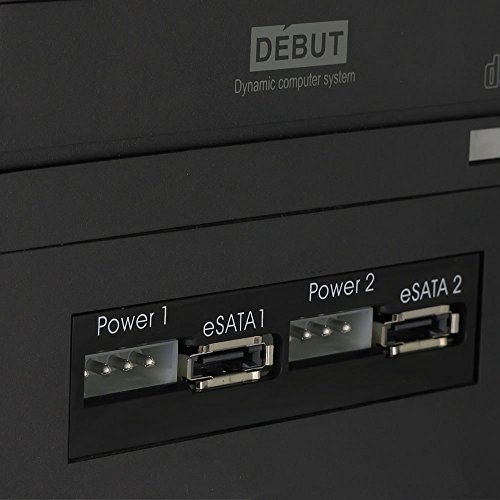 SEDNA – USB 2.0/eSATA 8,89 cm SATA II HDD Hülle mit 2 Steckplätzen Floppy Bay Frontpanel - 5