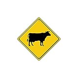 Eugene49Mor Vorsicht Rind Symbol Crossing Animal Xing Metall Aluminium Neuheit Traffic Sign