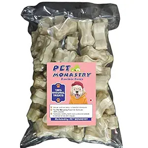 Pet Monastry 2 Inch 1 Kg Healthy Chew Treats Rawhide Dog Bones (2 Inch, 1 Kg)