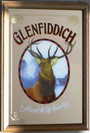 Glenfiddich Malt Whisky Holzrahmen Kleinen Spiegel