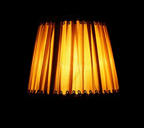 Splink 2 Pcs Lampenschirm E12/E14 Organza Stoff Stehlampe Tischlampenschirm mit Gold Trim Vintage Barockstil Stil 90*130*110mm - 8