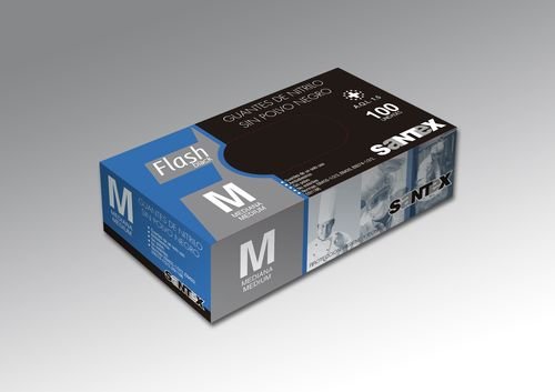 Santex 2000 Internacional - Guante nitrilo desechable s/polvo negro 100 unid p