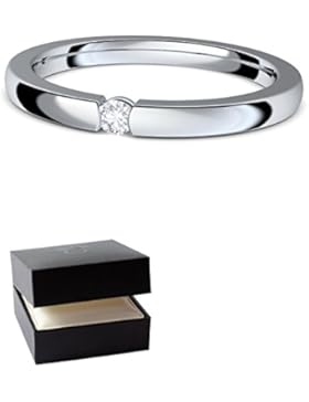 Verlobungsringe Silber 925 ❤️❤️❤️ Spannring von AMOONIC mit SWAROVSKI Zirkonia Stein Silber-Ring Damen-Ring wie...