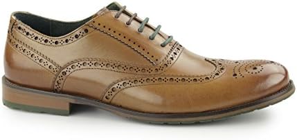 Paolo Vandini PEMBURY Mens Leather Wingtip Oxford Brogues Tan 44