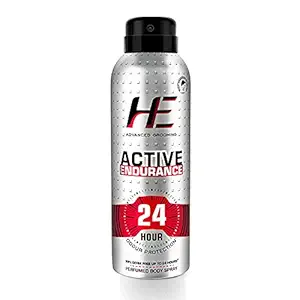 HE Active Endurance Perfumed Body Spray 150ml for Todays Active Men, 24 Hour Odor Protection* 99% Germ Free up to 24 hours