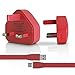 Price comparison product image Samsung Galaxy J3 (2016) Charging Adaptor with Cable - Fully CE and RoHS Approved Excellent Quality Mobile Phone Charging 3 Pin UK Plug Power Adaptor with Anti Tangle Micro USB Data Sync/ Charging Cable ( Red ) By LOLO®