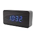 Produktbild Hipsteen Mini Rechteck Hölzerne Tisch Uhr Blauer LED Sprachaktivierter Digital Wecker - Schwarz