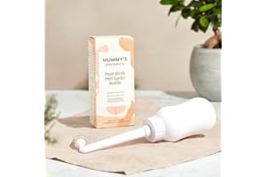 MUMMY’S ORGANICS Mummys Organics - Post Birth Perineal Wash Bottle, Upside Down Squeeze Bottle, 300ml Angled Spout, Hospital Birth Bag, Postpartum Essentials, Portable Bidet, Peri Spritz Bottle, Travel wash - White