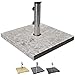 Produktbild Nexos Sonnenschirmständer Marmor poliert grau eckig 50 x 50cm 25kg Edelstahl-Hülse Reduzierringe Ständer Sonnenschirm Schirmständer