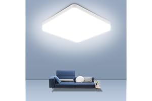 CANMEIJIA Ceiling Light, 6500K Square LED Ceiling Lights, 48W Energy Saving Ceiling Light Daylight White, LED Panel Light Bright Indoor Ceiling Lamp Fitting for Living Room Kitchen Bedroom Hallway