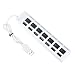 Produktbild Switchali Neue 7 Ports LED-Adapter USB-2.0-Hub Power on / off-Schalter für PC Laptop (Weiß)