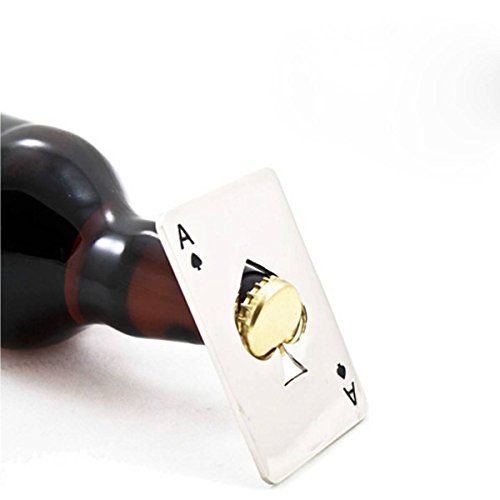 MECO Smart Edelstahl Poker Card Ace of Spades Drehverschlussöffner Flaschenöffner Soda Bier Elegantes Geschenk - 3