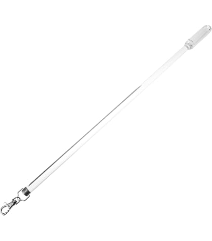 2 Baguettes Magiques Transparentes Pour Tirer Les Rideaux - 43 Cm, Avec Crochets - Solution Pratique Et Invisible