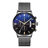 Waselia Uhren Herren GüNstig Armbanduhren FüR Zeitgenosse Und Design Chronograph Schweizer Digital Boss Rosegold Wasserdicht Schwarze Metallarmband Billig Gold Edelstahl Silber