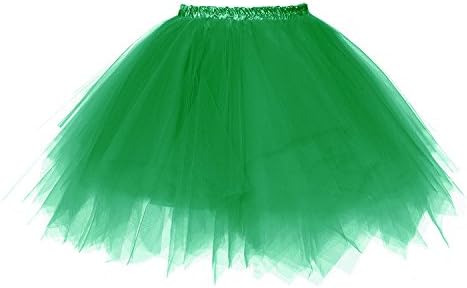 LSCY Adult 1950s Tutu Layered Tulle Petticoat Party Ballet Puffy Bubble Skirt (2XL, Apple Green)