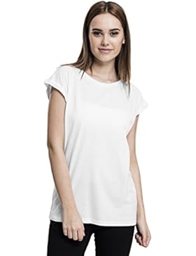 Urban Classics TB771 Ladies Extended Shoulder Tee - Kurzarm Basic T-Shirt für Damen mit Rundhals Ausschnitt und...