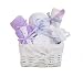 Lavender White Wicker Unisex Baby Hamper / Baby Boy / Baby Girl / Hamper / Baby Shower Gift / New Arrival Gift / Unisex Gift Basket / New Baby Gift / FAST DISPATCH