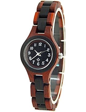 Soriace® Holz Uhren für Damen, Sandelholz Quarzuhren Jugendlich Armbanduhren Holzuhren Damenuhr, Mode Holz Armbanduhren...