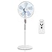 Produktbild Klarstein Summerjam • Ventilator • Standventilator • mit Fernbedienung • leise • 5-Blatt-Rotor • 16" (41cm) Durchmesser • Zuschaltbare 80°-Oszillation • energiesparend • 50 Watt • 3 Geschwindigkeiten • 4 Timer-Einstellungsmöglichkeiten • stabiler Fuß • weiß