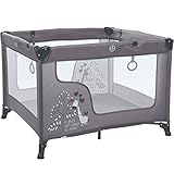 Spielstall Laufstall Reisebett mit Matratze (Design: GIRAFFE) + 4 Greiffringe - 2