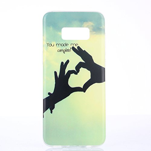 Funda Samsung Galaxy S8  Yunbaozi Carcasa de Silicona Suave Protective Case   Patr  n Interior Nunca Despegue   Funda Caucho TPU Piel Flexible Suave C  scara Delgado Ligero - Anti-rasgu  os Anti Choque Dise  o Creativo para Samsung Galaxy S8 - te amo