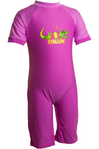 H2O Crocodile Sunsafe UPF40+ Girls and Babies All In One Piece Suit - Pink - 12/18 Months