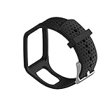 Für TomTom Runner Armband Clode® Ersatz Silikon Band Strap Für TomTom Runner Cardio Sport GPS Uhr (Schwarz)