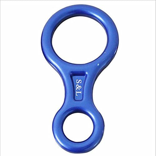 2 Pcs Figure 8 Descender Mountaineering Climbing Rappelling Equipment Ring Belay Device 35KN