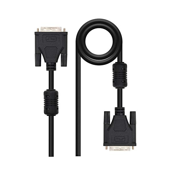 NANOCABLE 10.15.0602 - Cable DVI a DVI con ferrita Single Link 18+1, Macho-Macho, Negro, 1.8mts