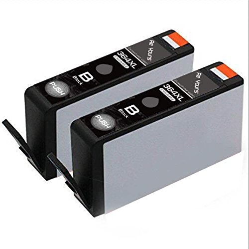 Reyours HP 364 XL 2er-Pack Schwarz Druckerpatrone Remanufactured für HP Photosmart 5460, 5510, 5515, 5520, 6510, 6520, 7510, 7520, C5380, C6380, B8550, HP Officejet 4620, 4622, HP Deskjet 3070A, 3520 -Mit neuem Chip und anzeige von tinte volumen