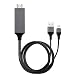 Produktbild Excellentas - MHL Lightning 8 polig pin HDMI Adapter Kabel HDTV Audio & Video für Apple iPhone XS, Max, Xr, X, 8 Plus, 7, 6, 5 - in schwarz grau