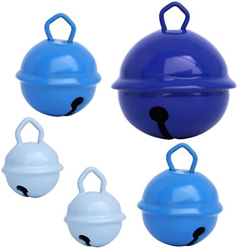 Jingle Bells That Jingle 1 Dark Blue 35mm, 2 blue 25mm, 2 Sky Blue 15mm (5pcs HQ EU Kids normEN71) For Craft Baby Montessori Cat Dog Musical Instrument Wristbands Rattle Hand Toy Keyrin Decoration