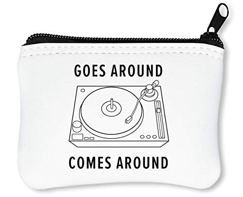 Preisvergleich Produktbild Vinyl Player Goes Around Comes Around Reißverschluss-Geldbörse Brieftasche Geldbörse