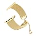 Produktbild Muium Für Apple Watch Serie 4 44mm,Milanese Edelstahl-Armband Uhrenarmbänder Uhrband Watch Band Watch Strap Uhr Unisex mit Edelstahlschliesse Faltschließe (Gold)