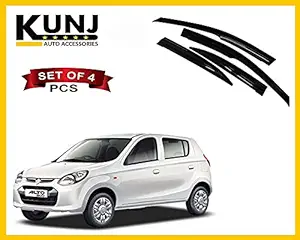 Kunj Autotech Door Visor Wind Rain Deflector Black Color Compatible for Maruti Alto 800 STD/LXi/VXI/VXI+ Year 2014 Onwards Set of 4 Pieces