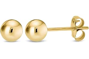 KEZEF Ohrringe Gold | Schmuck | Ohrstecker Gold | Ohrringe Rund 585 Gold gefüllte | Medizinische Ohrstecker | Goldene Ohrringe Damen | Trendiger Schmuck Damen, Herren & Mädchen | 3mm- 9mm | Earrings