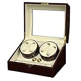 Watch Winder Winders Uhrenbox Uhrenkasten Uhrenschatulle Schmuckkästchen Uhrenaufbewahrung Uhrenbeweger Storage Display Box Elektromotorschütteln (4+6) C , Weiß