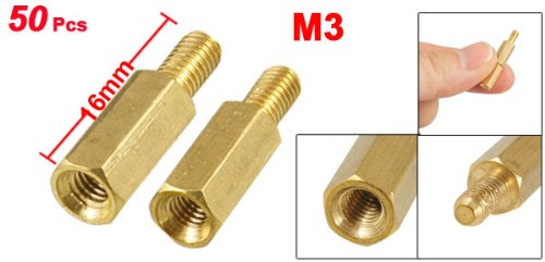 50 Stück Messing Schraube noch Abstandsbolzen Sechskant Spacer M3 Männlich X M3 weiblich 10 mm Länge - 2