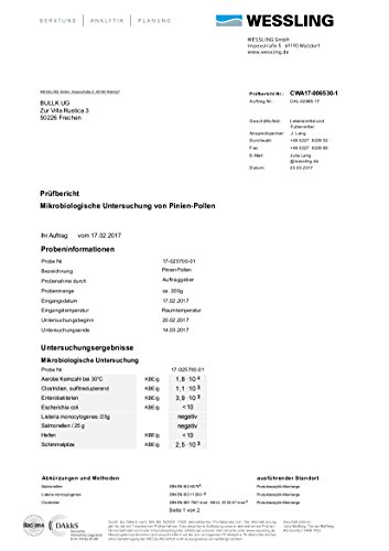 Pine Pollen (Pinien Pollen) – 100g | Wildsammlung | Über 99% Zellwand gebrochen | Laborgeprüfte Qualität | 100% natürlich - 3