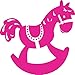 Produktbild EmmiJules Wandtattoo Baby Schaukelpferd - mit Namen möglich - Made in Germany - in verschiedenen Farben und Größen -Pferd Kinderzimmer Babyzimmer Mädchen Wandaufkleber Wandsticker (60cm x 60cm, pink)