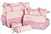 just4baby 5pcs Baby Nappy Changing Bags Set in Pink