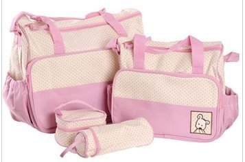 just4baby 5pcs Baby Nappy Changing Bags Set in Pink