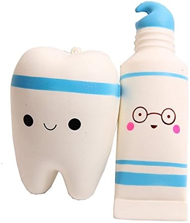 Squishy Toy, Kawaii Teeth and Toothpaste Squishies Toy Slow Rising Relieves Stress Squeeze Toy for Children and Adult
