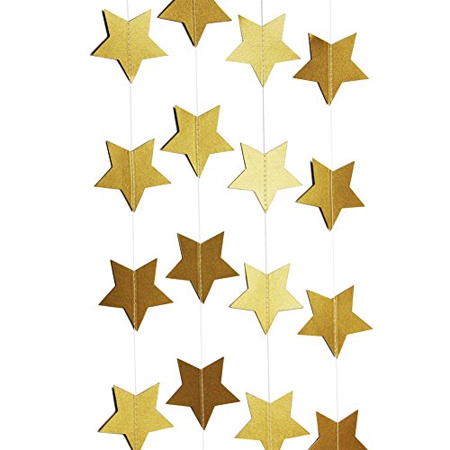 SUNBEAUTY 4 Meter fünfeckige Sternketten String Papier Girlande Party Feier Dekoration